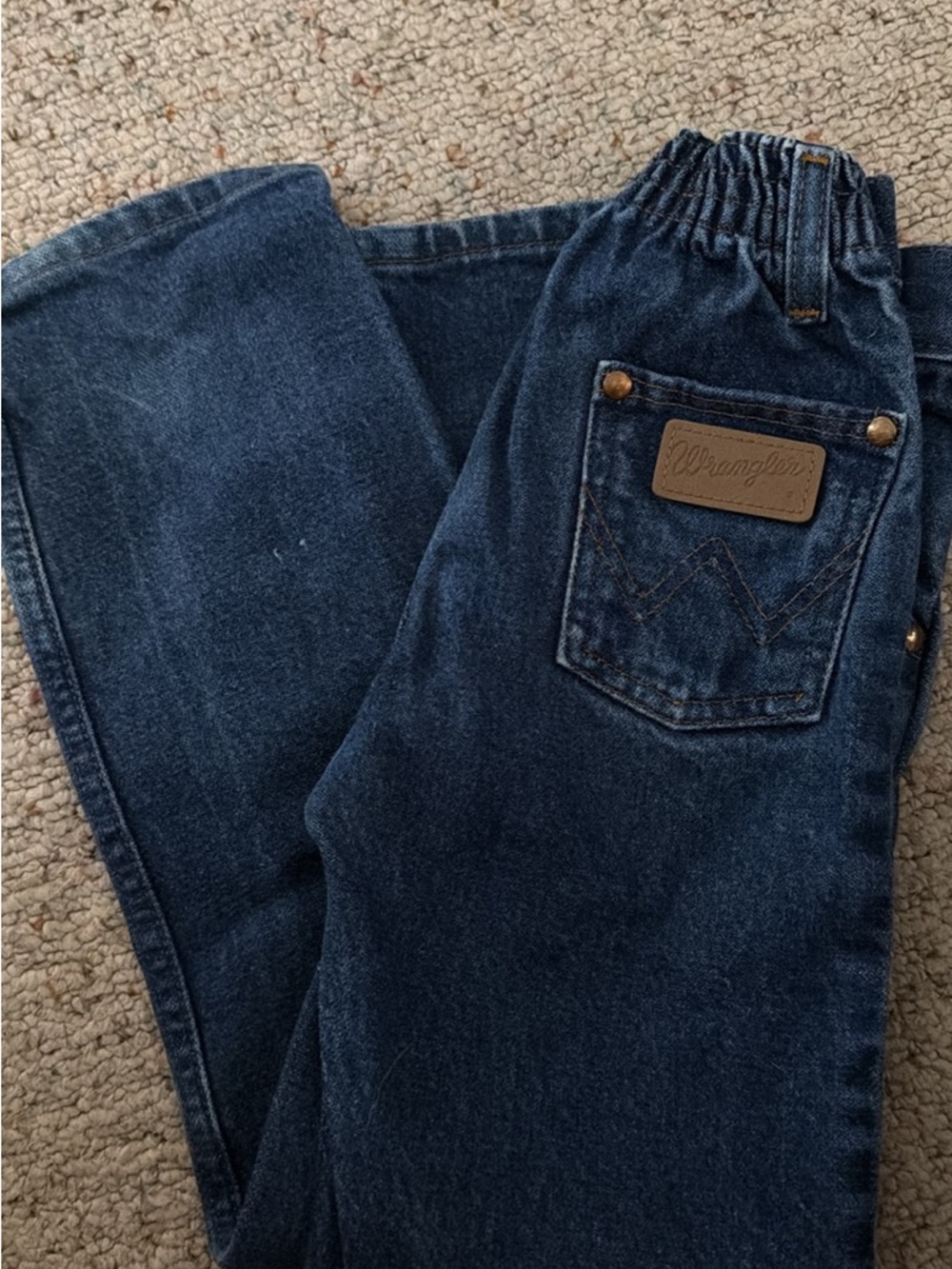 Wrangler Boys Navy Elastic-Waist Relaxed Jeans